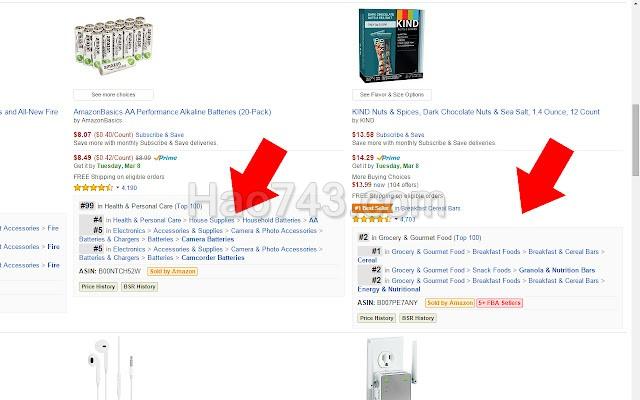 DS Amazon Quick View在亚马逊的搜索列表页面显示产品的排名及详细