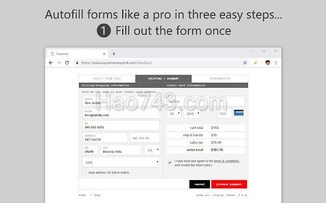 Autofill自动填充表单