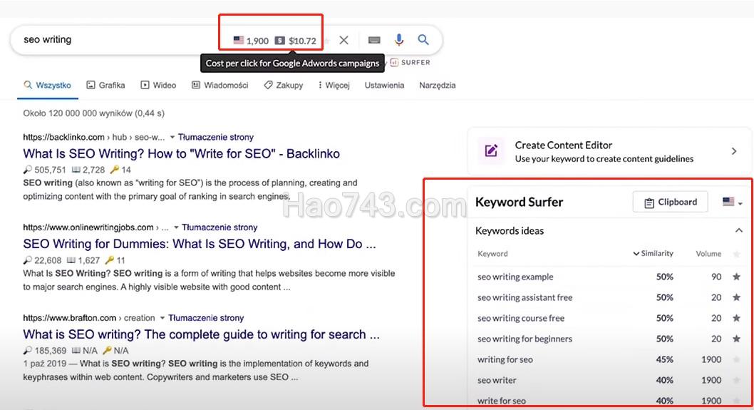 Keyword Surfer