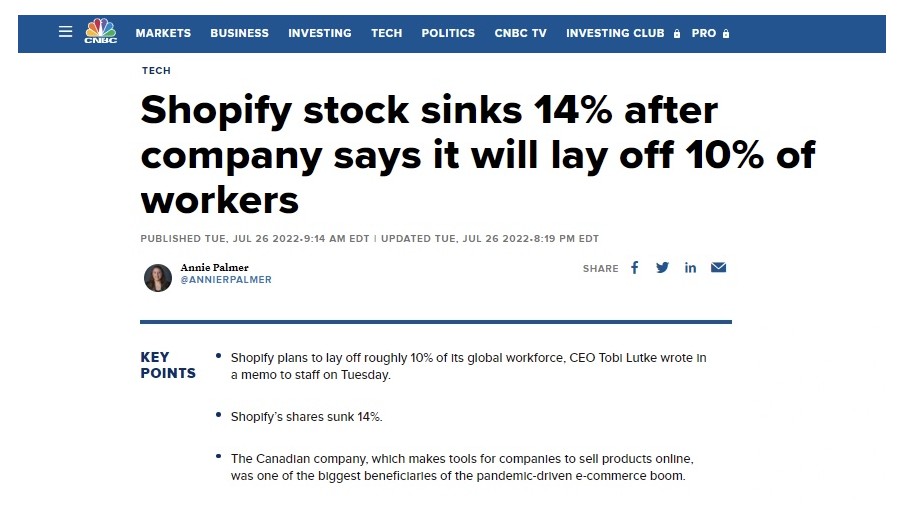 Shopify 第三季度收入增长22% 股价逆势上涨