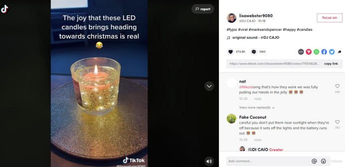 Tiktok上这款led蜡烛灯带着百万热度意外走红