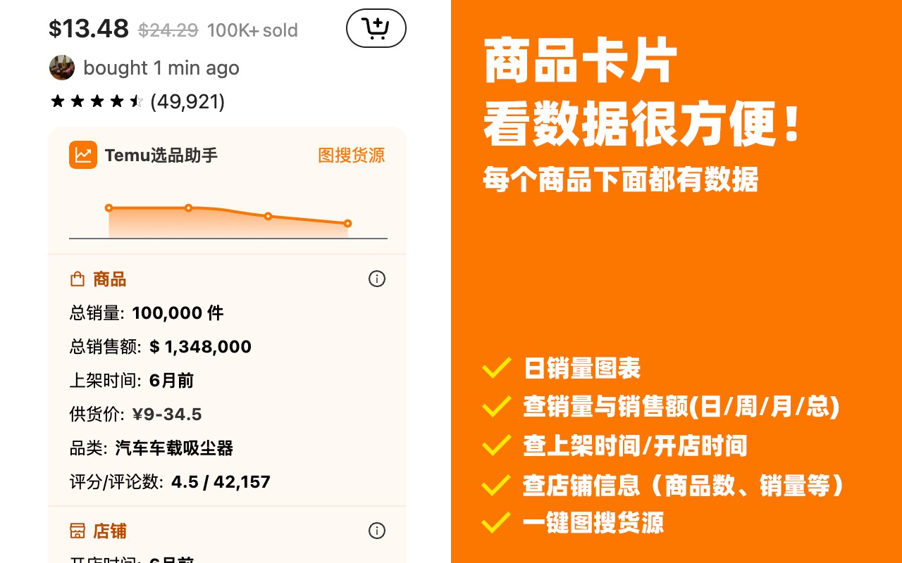 Temu选品助手 选品与数据分析工具