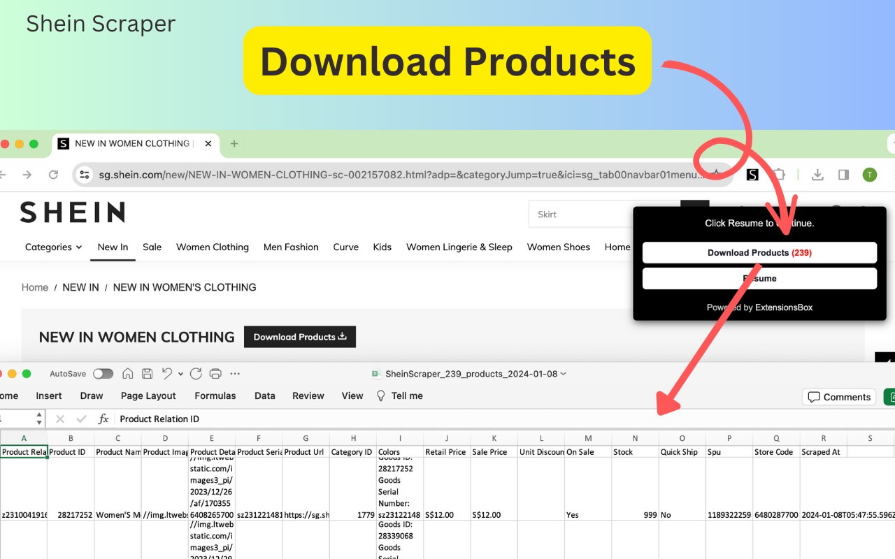 Shein Scraper 希音爬虫希音商品列表一键抓取- Hao743全托管半